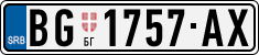 License plate of Serbia, Cars