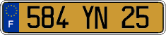 French license plate, FNI