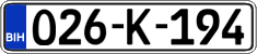 License plate of Bosnia and Herzegovina, Regular plates