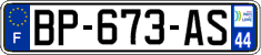 French license plate, SIV (ordinary)