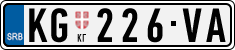 License plate of Serbia, Cars