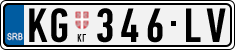 License plate of Serbia, Cars