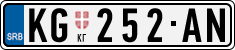 License plate of Serbia, Cars
