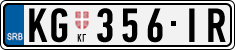 License plate of Serbia, Cars