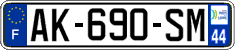 French license plate, SIV (ordinary)