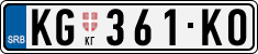 License plate of Serbia, Cars