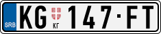 License plate of Serbia, Cars