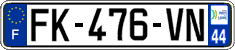 French license plate, SIV (ordinary)