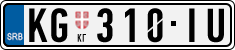 License plate of Serbia, Cars