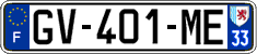 French license plate, SIV (ordinary)