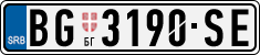 License plate of Serbia, Cars