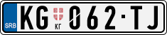 License plate of Serbia, Cars