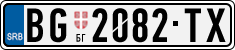 License plate of Serbia, Cars