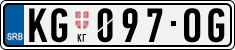 License plate of Serbia, Cars
