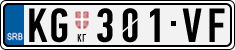 License plate of Serbia, Cars
