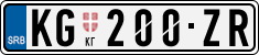 License plate of Serbia, Cars