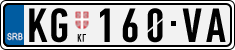 License plate of Serbia, Cars