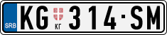 License plate of Serbia, Cars
