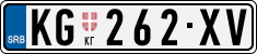 License plate of Serbia, Cars
