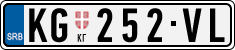 License plate of Serbia, Cars