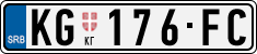 License plate of Serbia, Cars