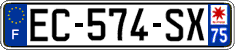 French license plate, SIV (ordinary)