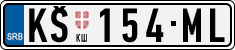 License plate of Serbia, Cars