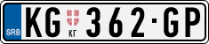 License plate of Serbia, Cars
