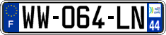 French license plate, SIV (temporary)