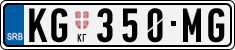 License plate of Serbia, Cars