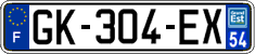 French license plate, SIV (ordinary)