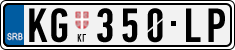 License plate of Serbia, Cars