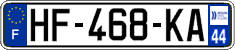 French license plate, SIV (ordinary)
