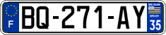 French license plate, SIV (ordinary)