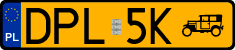 License plates of Poland, Oldtimers