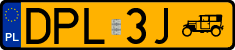 License plates of Poland, Oldtimers