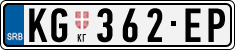 License plate of Serbia, Cars
