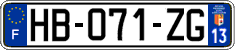 French license plate, SIV (ordinary)
