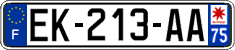 French license plate, SIV (ordinary)