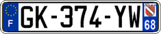 French license plate, SIV (ordinary)