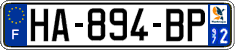 French license plate, SIV (ordinary)