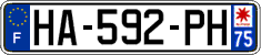 French license plate, SIV (ordinary)