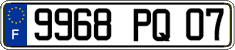French license plate, FNI
