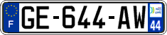 French license plate, SIV (ordinary)