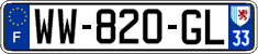 French license plate, SIV (temporary)