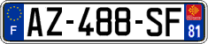 French license plate, SIV (ordinary)