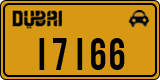 License plate of the UAE, Dubai, Taxi
