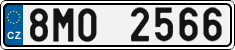 License plate of the Czech Republic, Cars (2001)