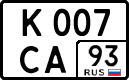 License plate Russia, Cars