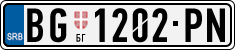 License plate of Serbia, Cars